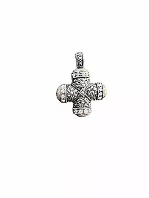 Beautiful Sterling Silver 925 Marcasite Cross Pendant Thailand • $50