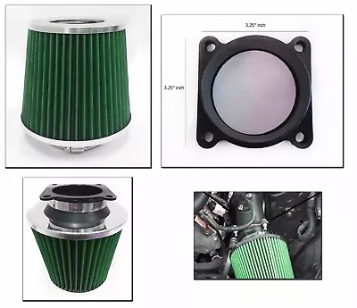 Green Cold Air Intake Filter + MAF Adapter For 2000-2003 Nissan Maxima 3.0L 3.5L • $24.64