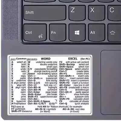 1 X Reference Keyboard Word Shortcuts Sticker Adhesive For Laptop Notebook(D14)* • £2.19