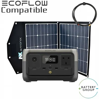 Ecoflow River 2 With 1 X 80W Solar Panel A-Tronix + Adaptor Cable 2m HUGE SALE! • £350