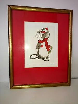 Martha Hinson Christmouse Kiss Signed Numbered 285/350 Etching Hand Colored • $42.95