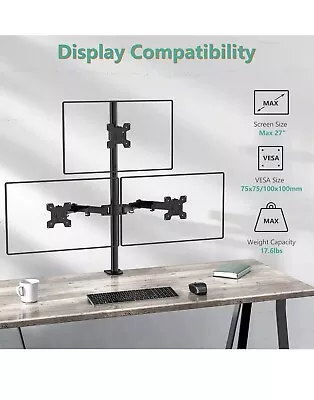 WALI Triple Monitor Desk Mount Fully Adjustable Three Monitor Stand Fits 3 Up • $73.99