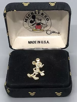 Vintage Mickey Mouse Tie Pin With Chain Gold Tone New In Box Ships FREE! • $24.95