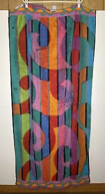 Vintage Royal Terry Colorful Geometric Cotton Beach Towel 30x60 Thailand • $29.99