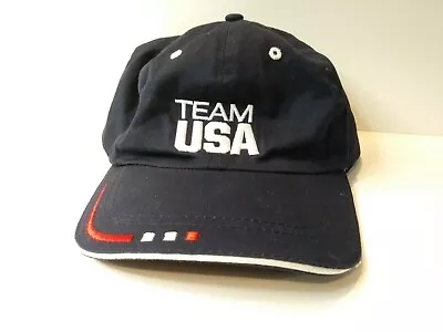 TEAM USA Olympic Cap Hat Team Apparel Adjustable Strapback 6-Panel Baseball EUC • $10.25