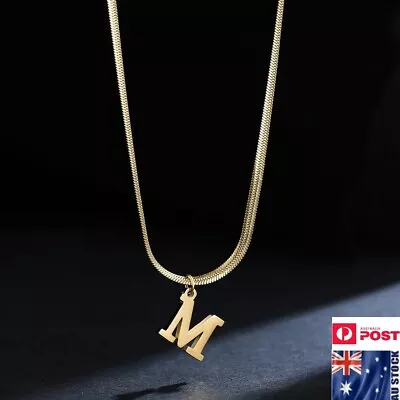 A-Z Gold Silver Stainless Steel Alphabet Letter Necklace Initial Name Pendant  • $11.85