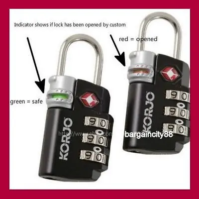 $24.99 • Buy TSA Approved Combination Padlock Travel Suitcase Luggage Lock3-Dial W/open Alert
