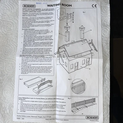 £1.95 • Buy HORNBY R8083 WAITING ROOM INSTRUCTION LEAFLET - Model Railway