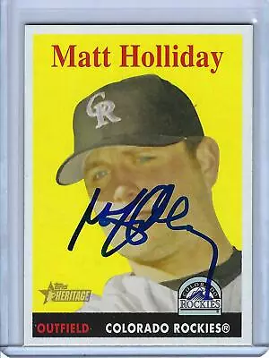 Colorado Rockies Matt Holliday 2007 Topps Heritage Signed Card # 452 Auto • $34.99