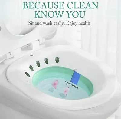 2-NEW Ralthy Folding Sitz Bath Sitz Bath Toilet Seat With Flusher For Relief • $24.99