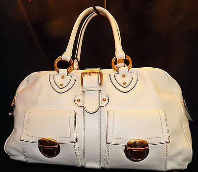 Marc Jacobs Made In Italy Venetia Satchel Ivory Leather Shoulder Bag Handbag • $349