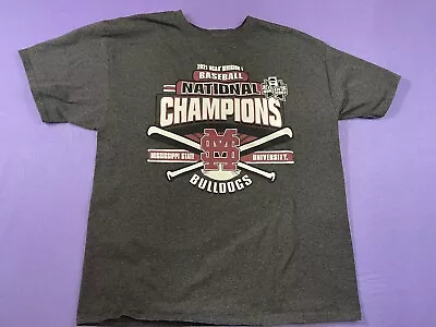 Mississippi State 2021 NCAA Baseball National Champions T-Shirt Mens Large Grey • $12.99