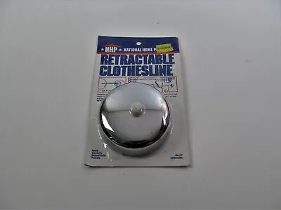 NHP National Home Products Chrome Retractable Clothesline Vintage New NOS • $14.95