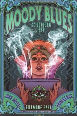 Moody Blues 10/25/68 New York 4 X6  Reprint Concert Mini Poster/Postcard 0082 • $4.63