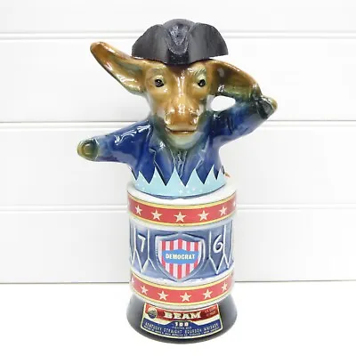 Democrat Donkey Political - Vintage 1970 Empty Jim Beam Whiskey Decanter • $25