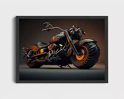 Harley Davidson Motorcycle Poster Print - No Frame • $17.99