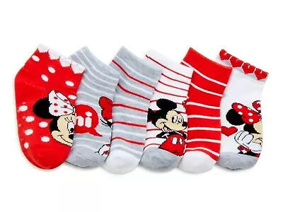 MINNIE MOUSE DISNEY JR. 5 Or 6-Pack Low Cut Socks Girls Ages 2-4 (Toddler 2T-4T) • $10.99