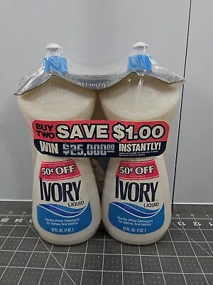 Vtg Twin Pack Ivory Liquid Dish Soap Dishwashing Fabric Detergent PROP 32oz • $70