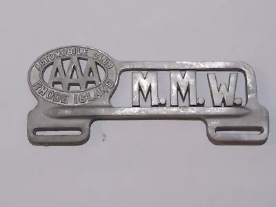 Vtg Cast Aluminum Rhode Island Automobile Club AAA Metal License Plate Topper • $185