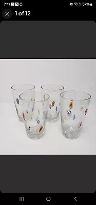 Crate & Barrel Zazz Discontinued Murano Bullicante Millefiori  Tumbler Glass • $11.54