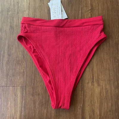 L*space Bikini Bottom Womens Medium Red Frenchi Bitsy Cut French Swim Bathing • $44.99