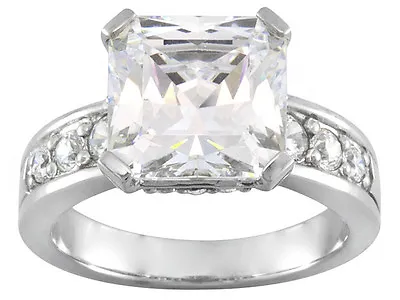 Bella Luce (R) 10.80ctw CZ Rhodium Plated Sterling Silver Engagement Ring Size 9 • $89.99