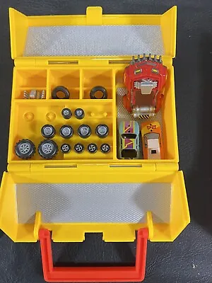 Yellow Micro Machines Speed Shop Tool Box WOriginal 2 Cars • $24.99