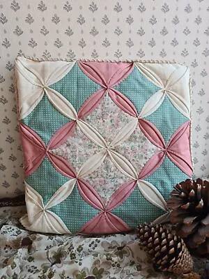 Vintage Cushion 80s 90s Patchwork Quilted Cushions Cottage Handmade Cottagecore • £16.99
