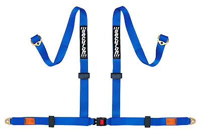 NEW Securon 629/Blue 4 Point Racing Rally Race Harness With Anchor Plates • £36.95