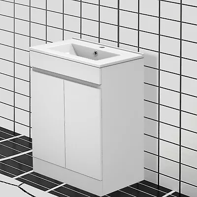 £163.99 • Buy Gloss White Floor Standing Bathroom Vanity Unit Basin Sink Cabinet 500mm 600mm