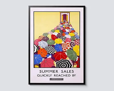Summer Sales Portrait Print Vintage London Underground Travel Poster London • £59