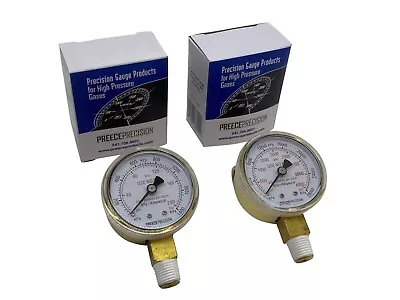 2  Gas Regulator Gauge Set 200 & 4000 PSI 1/4  NPT OXYGEN ARGON NITROGEN HELIUM • $16.95