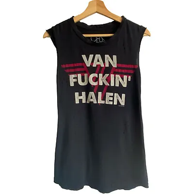 Van Halen  Van Fuckin Halen  Destroyed T-shirt By Chaser Brand 80's Band Tee • £43.36