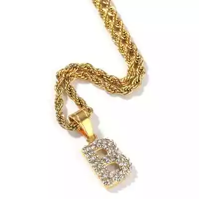 18k Gold Women's Men Mini Diamond A-z Initial Stainless Steel Letter Charms • $15.26