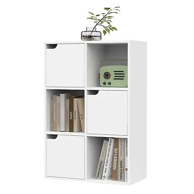 6 Cube Asymmetric Display Shelf Bookshelf Unit Storage Bookcase For Study Room • $71.91