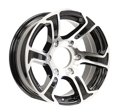 Aluminum Trailer Wheel 15X6 15 Inch Rim Black And Machined 6 Lug PDSU56655BM • $97.97