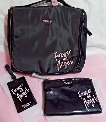 NEW Victoria's Secret Travel Case Bag Luggage Tag SM Zip Pouch Forever An Angel  • $56.38
