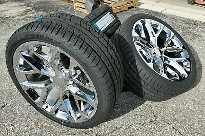 24  Fits Chevy Silverado Wheels & Tires Package Snowflake CK156 1500 Chrome Rims • $2795