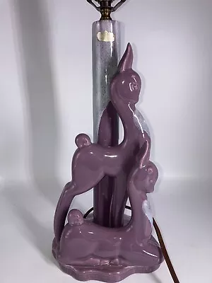 Royal Haeger Gazelle Lamp Dusty Purple Drip Glaze RARE Excellent • $275