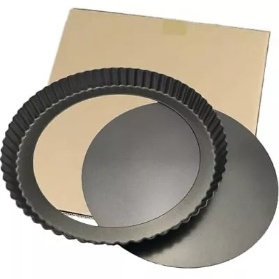 10 Inch Tart Pan Removable Bottom Non-stick Quiche Pans Reusable Fluted Edges... • $20.82