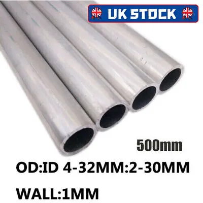1-2pcs 500mm 6061 Aluminium Round Tube Straight Al Pipe Wall 1mm OD 4-32mm AU • $14.99