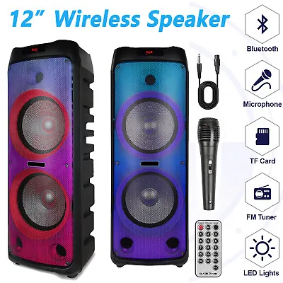 12  Dual Bluetooth Speaker SPF-1212R Sub Woofer Party Heavy Bass Sound System US • $239.99