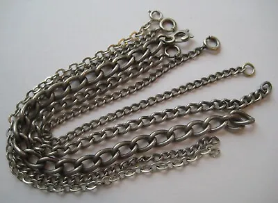 VINTAGE Lot Of 5 Sterling Silver Starter CHARM CHAIN BRACELETS 37 Grams #3 • $50