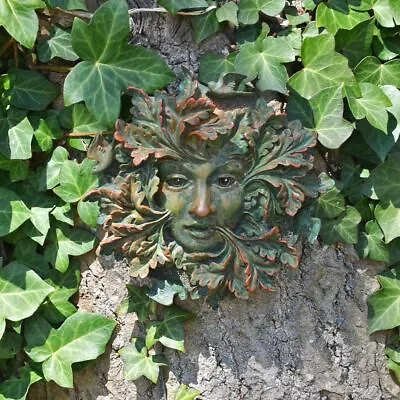 Green Spirit Greenman Decorative Garden Wall Plaque Wicca Pagan Sculpture  • £19.95