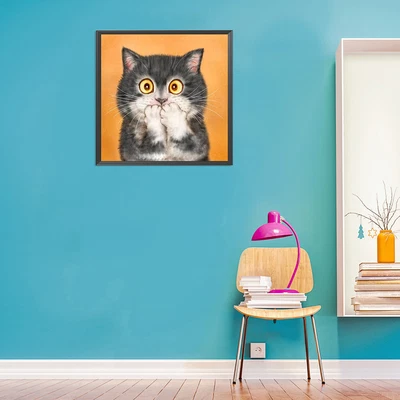 $12.64 • Buy Cute Funny Cat Diamond Painting 5D DIY Full Round Drill Rhinestone Picture