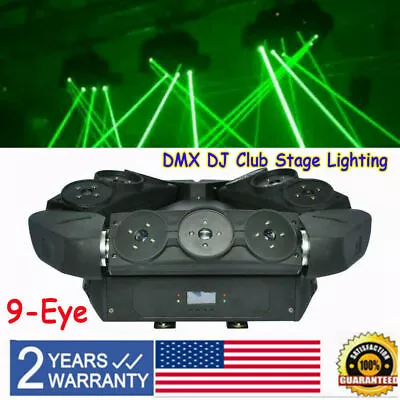 9 Eyes Beam Laser Moving Head Light Full Color RGB DJ Stages Lighting Fixture • $361.95