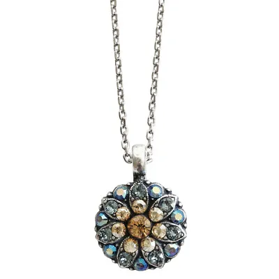 MARIANA Silver Guardian Angel MOON DROPS Blue Colorado Crystal Pendant Necklace • $74