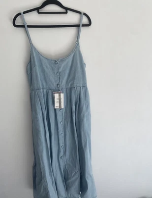 $60 • Buy ASOS Design Petite Soft Denim Midi Dress Size 14