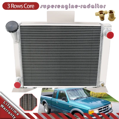 $169 • Buy Aluminum Cooler 3 Row Radiator For 82-1994 Ford Ranger STX GM Pickup V8 Engine