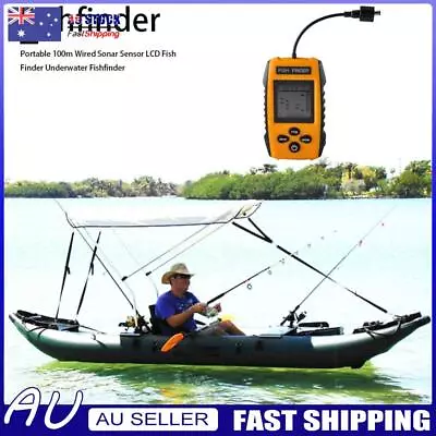 Echo Sounder Wired Sonar Fish Finder LCD Screen 100m Depth Locator Fishfinders • $47.66